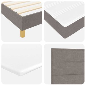 vidaXL Łóżko kontynentalne z materacem w kolorze taupe, 80 x 200 cm. 2