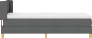 vidaXL Łóżko z materacem box spring w ciemnoszarym kolorze, 100 x 200 cm, z materiału 5