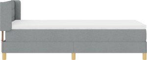 vidaXL Łóżko box spring w jasnoszarym kolorze, 90 x 200 cm, z materiału. 5