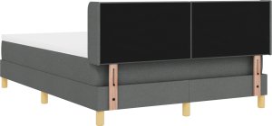 vidaXL Łóżko z pojemnikiem i materacem w ciemnoszarym kolorze, 160 x 200 cm, tkanina. 4