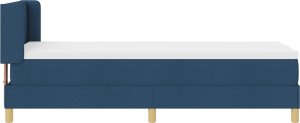 vidaXL Łóżko Box Spring z materacem - Niebieskie, 80 x 200 cm Tkanina 2