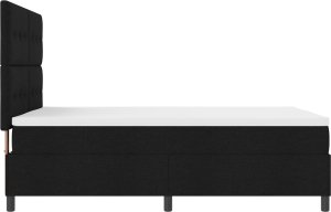 vidaXL Czarne łóżko sprężynowe z materacem i LED-owym oświetleniem, 140 x 200 cm z tkaniny 2