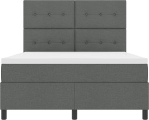 vidaXL Łóżko sprężynowe z materacem i LED - Ciemnoszare - 160x200 cm 4