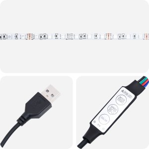 vidaXL Szafka RTV z LED w Dębie Rzemieślniczym, 100x34x50 cm, Zrobiona z Drewna Inżynieryjnego. 4