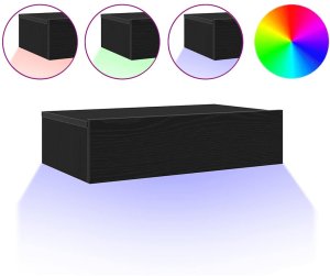 vidaXL Szafki RTV z oświetleniem LED 2 szt. Dąb czarny 60x35x15,5 cm 2