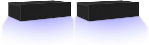 vidaXL Szafki RTV z oświetleniem LED 2 szt. Dąb czarny 60x35x15,5 cm 3