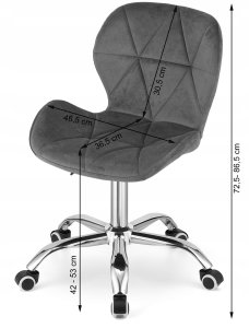 Krzesło obrotowe AVOLA aksamit - czarne 7