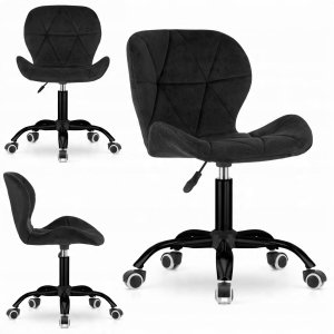 Krzesło obrotowe AVOLA aksamit - czarne 8