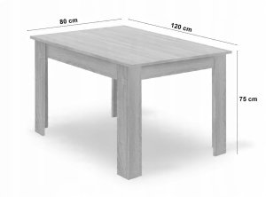 Malys Group Zestaw stół NP 120x80 Dąb Sonoma + 4 krzesła LIBRA szare 3