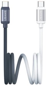 Kabel USB-C / USB-C USAMS Bicolor Series SJ756 PD 60W 1.2m czarno biały 1