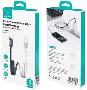 Kabel USB Usams USB-C - USB-C 1.2 m Czarno-biały (USA1306) 4