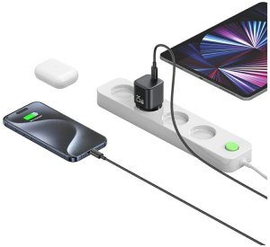 Ładowarka sieciowa USAMS JC Series CC289 25W GaN Mini Fast Charger USB-C czarny 2