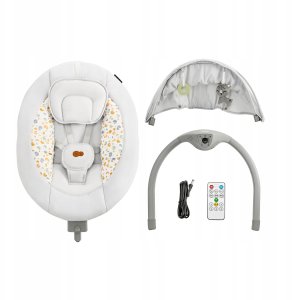 Elektrinės sūpynės Kinderkraft 2in1 Lumi 2, light grey 7
