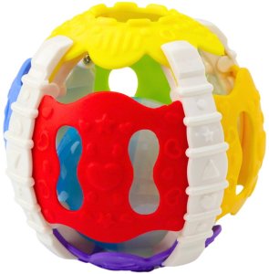Piłeczka Sensoryczna Dla Niemowląt Gumowa Światła Dźwięki Kolorowa LEAN Toys 2