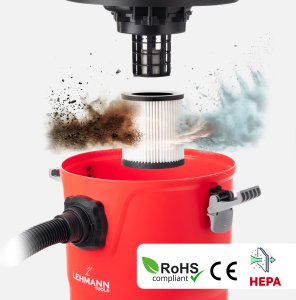 ODKURZACZ PRZEMYSŁOWY lEHMANN KRAFTO SUCHO MOKRO BEZWORKOWY MOCNY GNIAZDO 2000W OTRZĄSACZ 8