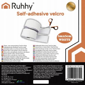 Ruhhy Tama- rzep samoprzylepny 5mx5cm biały 25807 2