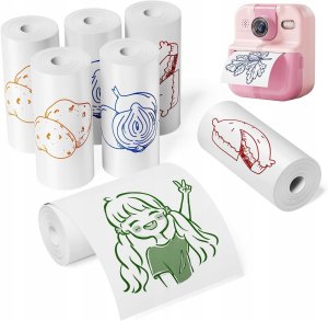 Papier Wkład Wkłady Kolorowy Druk 7x Rolka 56mm X 5m Do Xrec P02 K22 / P2-rm-s01 1