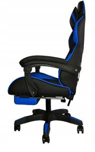 Fotel Biurowy Obrotowy Gamingowy / Czarno - Niebieski / Malatec 7