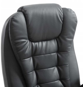 Fotel Biurowy Skóra Eko Z Masażem Czarny 12
