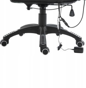 Fotel Biurowy Skóra Eko Z Masażem Czarny 13