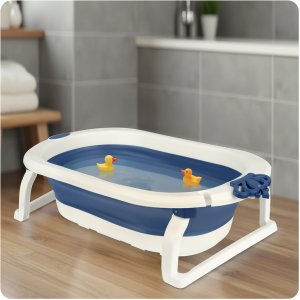 Ricokids Wanienka składana dla dzieci, niemowląt z wkładką RK-286 biało-niebieska 13