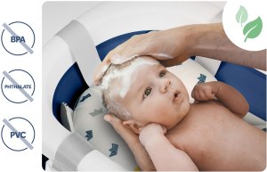 Ricokids Wanienka składana dla dzieci, niemowląt z wkładką RK-286 biało-niebieska 5