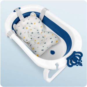 Ricokids Wanienka składana dla dzieci, niemowląt z wkładką RK-286 biało-niebieska 6