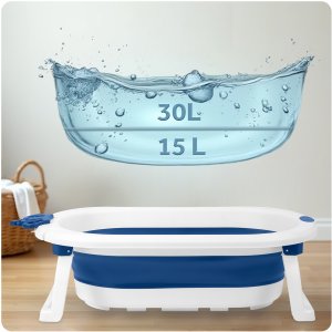 Ricokids Wanienka składana dla dzieci, niemowląt z wkładką RK-286 biało-niebieska 8