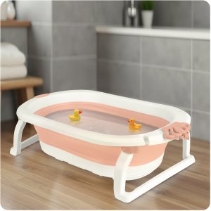 Ricokids Wanienka składana dla dzieci, niemowląt z wkładką RK-286 biało-różowa 11