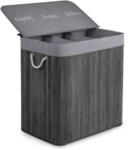 Kosz na pranie Massido Bambusowy kosz na pranie bieliznę z pokrywą 150 l 2