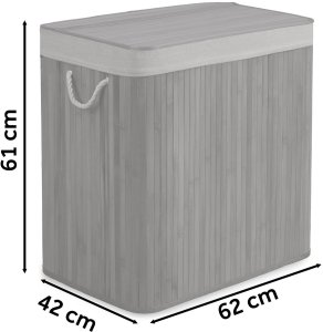 Kosz na pranie Massido Bambusowy kosz na pranie bieliznę z pokrywą 150 l 4