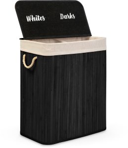 Kosz na pranie Massido Bambusowy kosz na pranie bieliznę z pokrywą 100 l 2