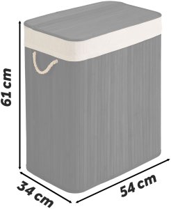 Kosz na pranie Massido Bambusowy kosz na pranie bieliznę z pokrywą 100 l 3