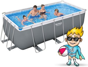 Basen ogrodowy stelażowy 412x201x122 cm 17w1 Bestway 56456N 2