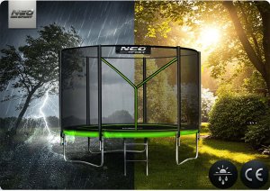 NeoSport Trampolina ogrodowa 8ft/252cm z siatką zewnętrzną i drabinką 9