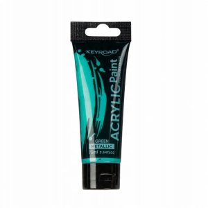 Farba akrylowa KEYROAD, metaliczna, 75ml, tubka, zielona 1