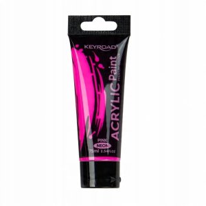 Farba akrylowa KEYROAD, neonowa, 75ml, tubka, różowa 1