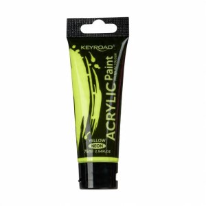 Farba akrylowa KEYROAD, neonowa, 75ml, tubka, żółta 1
