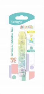 Korektor i zakreślacz w taśmie KEYROAD Jelly Gel, blister 1