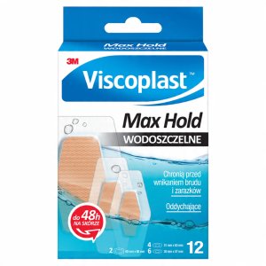 Plastry VISCOPLAST Max Hold, wodoszczelne, 3 rozmiary, pudełko, 12szt. 2