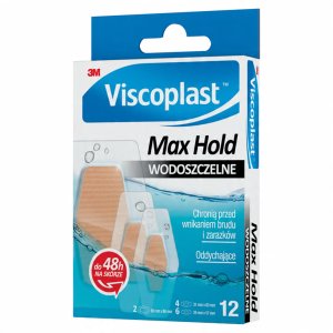 Plastry VISCOPLAST Max Hold, wodoszczelne, 3 rozmiary, pudełko, 12szt. 4