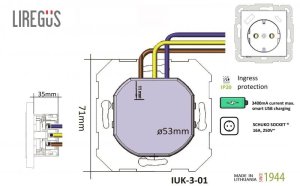 SOCKET+USB A+C IUK-3-01.M/WM MODERN WH 2