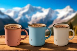 Kubek ceramiczny 320 ml Garnuszek niebiesko-biały 9