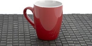 Kubek ceramiczny 320 ml czerwono-biały 6