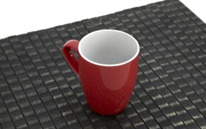 Kubek ceramiczny 320 ml czerwono-biały 7