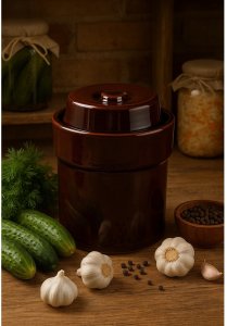 Beczka ceramiczna 5 L hermetyczna brąz 3064 3