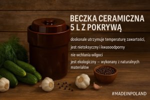 Beczka ceramiczna 5 L hermetyczna brąz 3064 4