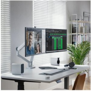 Alogic Glide Flexible Dual Arm Monitor Mount 17-35 White 1
