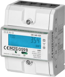 3-fazowy licznik energii elektrycznej, 80A, MID, 4,3 moduły, DIN TH-35mm 2