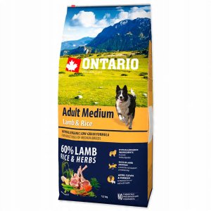 Ontario Adult Medium su ėriena ir ryžiais 12kg 1